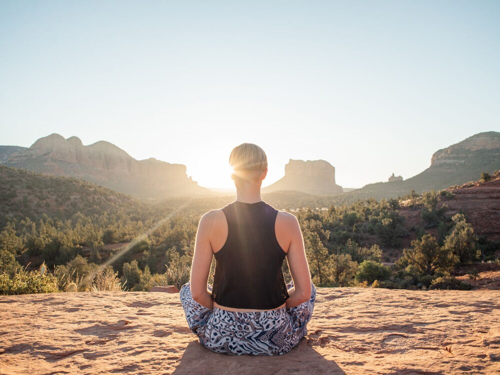 A calm moment of wellness and yogic living in nature